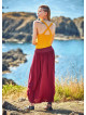 Drapped Wooden Beaded Belt Claret Gypsy Long Skirt