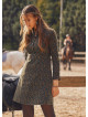 Long Sleeve Green Flowers Dress