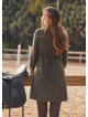 Long Sleeve Green Flowers Dress