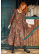 Ethnic Patterned Boat Neck Spanish Sleeve Women's Dress