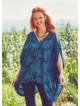 Hem Detailed Cold Shoulder Blue Tunic Top
