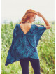 Hem Detailed Cold Shoulder Blue Tunic Top