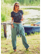 Adjustable Tie Waist Cotton Drop Crotch Harem Pants
