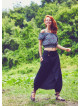 Elastic Waist Wrap Front Wholesale Gypsy Style Black Harem Pants