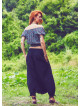 Elastic Waist Wrap Front Wholesale Gypsy Style Black Harem Pants