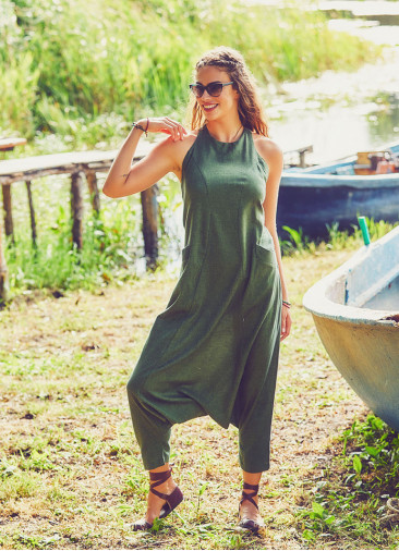 Halter Neckline Boho Wholesale Harem Jumpsuit
