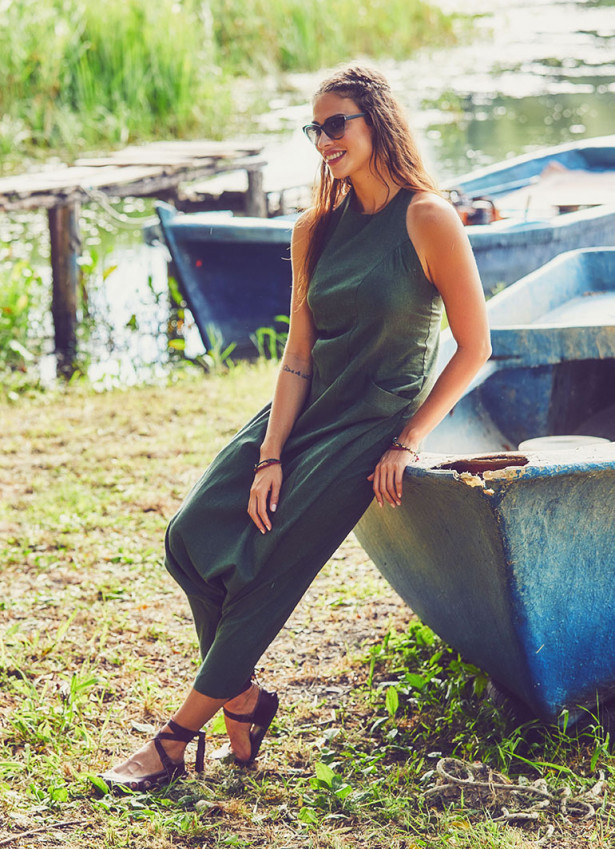 Halter Neckline Boho Wholesale Harem Jumpsuit