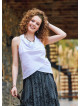 Degaje Neck Sleeveless White Authentic Blouse Top