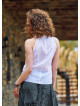 Degaje Neck Sleeveless White Authentic Blouse Top