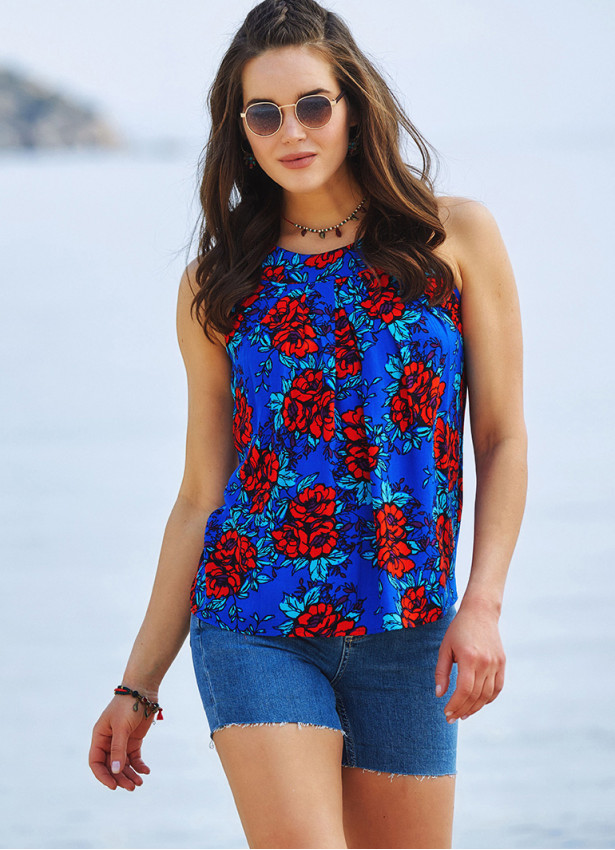 Floral Patterned Bohemian Stylish Blouse