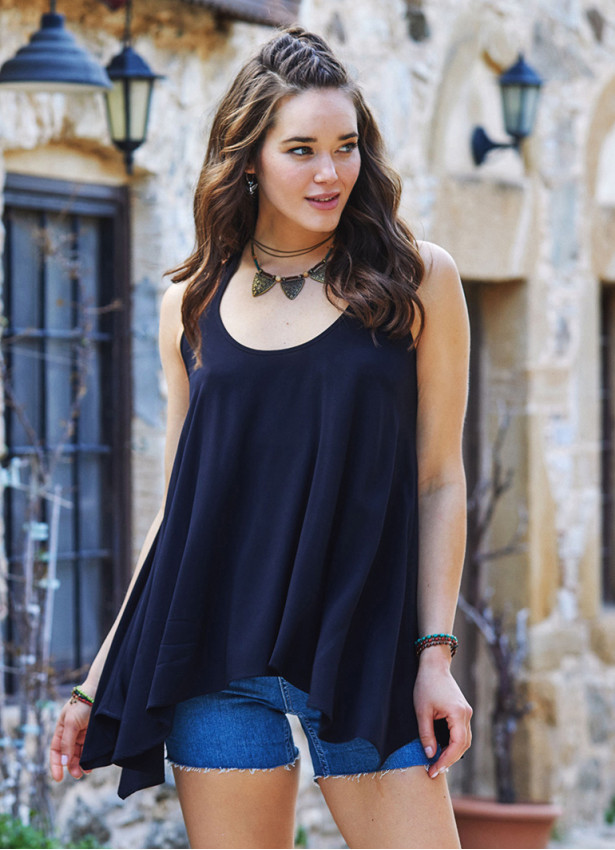 Boho Tunic Black Top