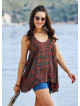 Halter Neck Tunic Patterned Blouse