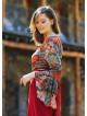 Etnic Patterned Gypsy Style Bell Sleeve Crop Top