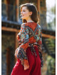 Etnic Patterned Gypsy Style Bell Sleeve Crop Top