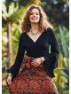 Black Gypsy Style Bell Sleeve Crop Top