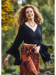 Black Gypsy Style Bell Sleeve Crop Top