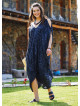 Gray Patterned Low Back Bohemian Summer Dress