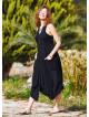 Black Shirt Collar Long Boho Dress
