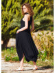 Black Shirt Collar Long Boho Dress