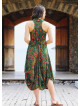 Green Shirt Collar Long Boho Dress