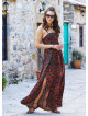 Ethnic Patterned Strappy Wrap Maxi Dress