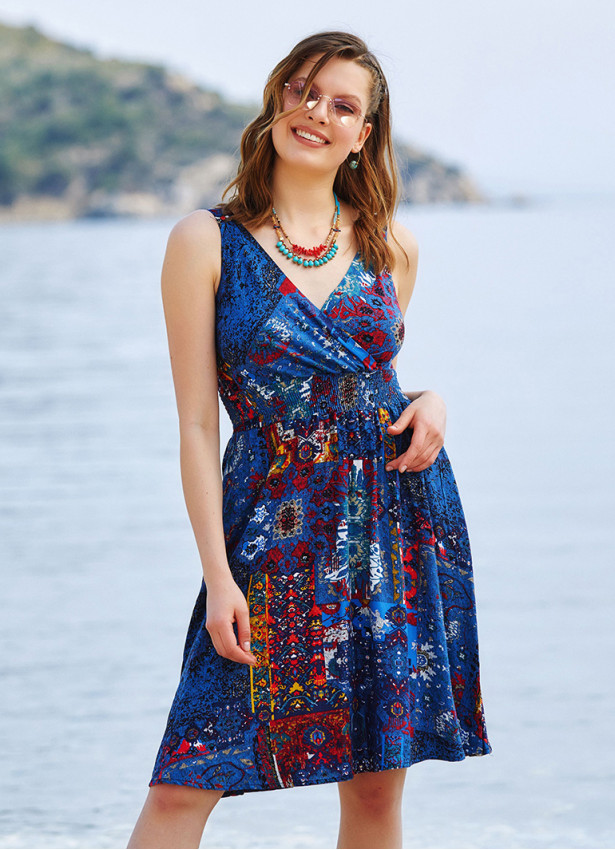Indigo Blue Short Strappy Dress