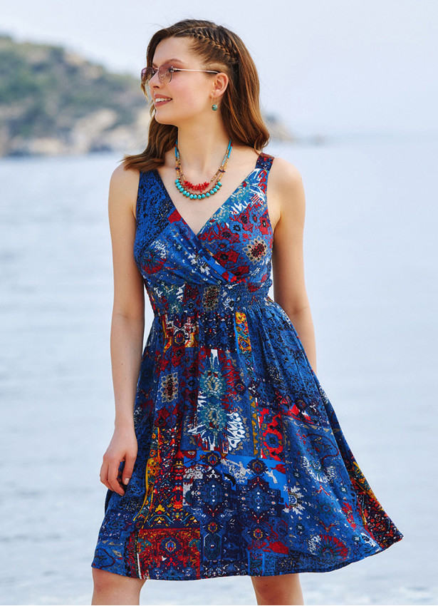 Indigo Blue Short Strappy Dress