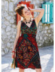Double Breasted Neck Line Shirred Waist Bohemian Sundress