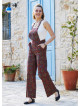 Retro Print Adjustable Buckle Straps Boho Jumpsuit