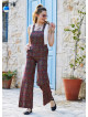 Retro Print Adjustable Buckle Straps Boho Jumpsuit