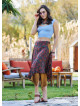 Retro Patterned Double Layered Midi Skirt