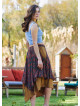 Retro Patterned Double Layered Midi Skirt