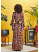 Elastic Waist Floral Print Long Slit Skirt