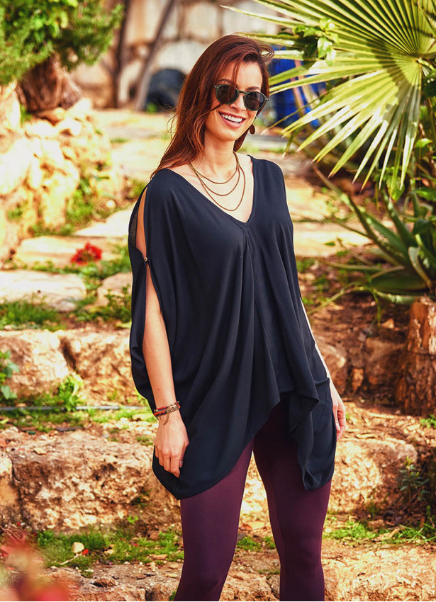 Boho Gypsy Clothing Cold Shoulder Black Top