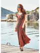 Half Sleeve Patchwork Maxi Boho Dress