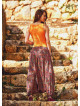 Retro Print Elastic Waist Wrap Front Detail Bohemian Harem Winter Pants