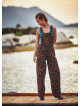 Ethnic Patterned Adjustable Buckle Straps Jumpsuit