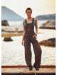 Ethnic Patterned Adjustable Buckle Straps Jumpsuit